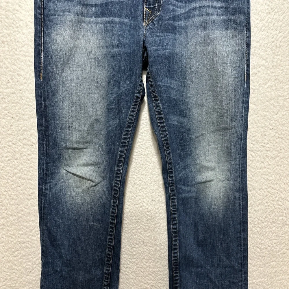 Vintage True Religion World Champ Blue Wash Straight Jeans Sz 36 Made In USA‎